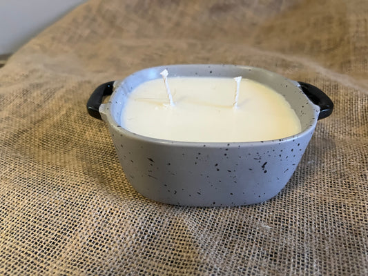 2 wick porcelain dish candle (Limited amount ) choose your scent